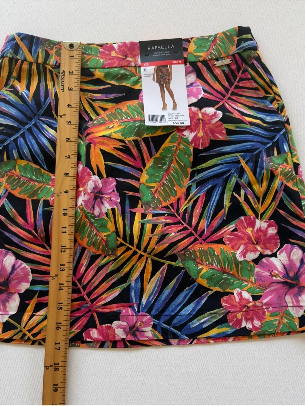 NWT Women's Rafaella Tropical Floral Skort in Multicolor Print Size XS (C1)